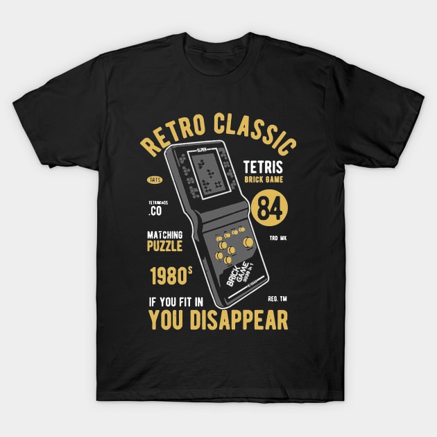 Retro Classic Tetris T-Shirt by JakeRhodes